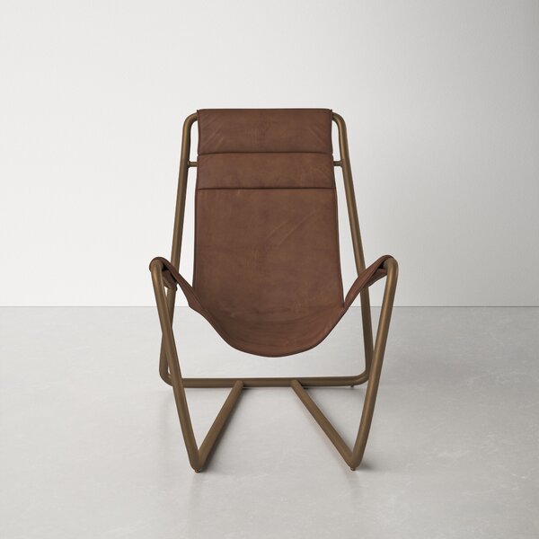 Modern & Contemporary Brown Leather Butterfly Chair | AllModern